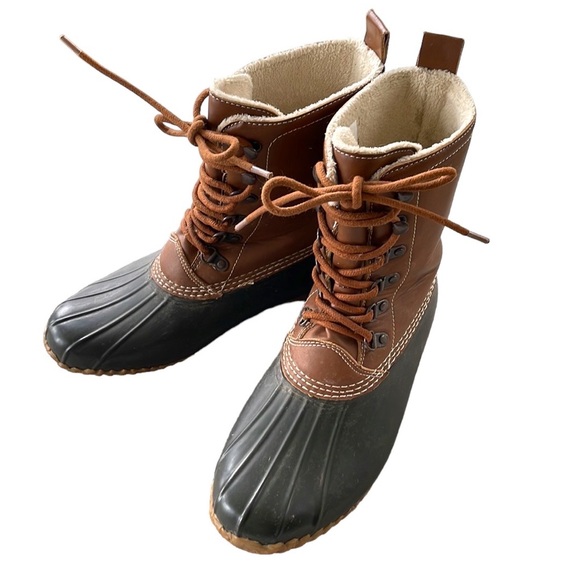 Esprit Shoes - ESPRIT Harbour Brown Black Rubber Lace Up Rain Duck Boots Size 8.5